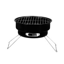 Round Barbeque Stands with Grill, Foldable, RF10356 - Durable Iron Construction Larger Grilling Area,Folding Camping Picnic Garden Festival Cooker