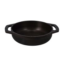 9 Inch Cast Iron Flat Base Kadai with Loop Handles, RF10400 | Compatible with all Hobs and Oven Safe | Nonstick Iron Deep Frying Pan for Stir-Fry, Grilling, Frying, Steaming