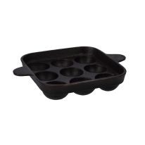 9 Pits Cast Iron Paniyaram Pan, RF10402 | Aebleskiver Frying Pan / Poffertjes Maker Pan With 9 Holes | Paniyaram Pan, Appam Maker With Durable Handles