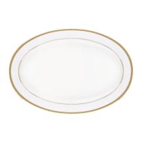 Premium Bone China Plates, 14" Oval Dinner Plate, RF10466 | Deep Plate with Elegant Golden Border | Ideal for Dinner, Lunch, Breakfast, Parties & More