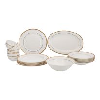 Premium Porcelain Dinner Set, 20pcs Set, RF10490 | Chip Resistant | Dishwasher Safe | Freezer Safe | Plates, Dishes, Bowls, Spoons, Service For 6