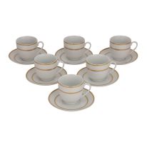 Cup & Saucer Set, Food Grade Material , 180ml Cup, RF10553 | Mocha Cup, Turkish Coffee Cup, 6pcs Each Cup and Saucer | Freezer Safe & Chip Resistant