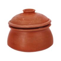 Briyani Pot with Lid, Handmade Clay Cookware, RF10591 | Can be used on Gas Stove or Open Fire | 100% Natural Clay Pot/ Earthen Pot for Rice, Curry, Dessert
