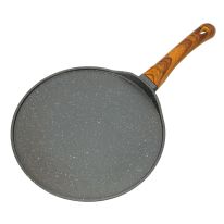 Flat Griddle Tawa, Granite Coated Aluminium, RF10766 | 5 Layer Construction | Strong Wood-finish Bakelite Handle | Compatible with Gas, Hot Plate, Halogen, Ceramic