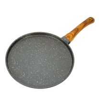 Pizza Pan, Granite Coated Die-Cast Aluminium, RF10767 | 5 Layer Construction | Strong Wood-finish Bakelite Handle | Compatible with Gas, Hot Plate, Halogen, Ceramic