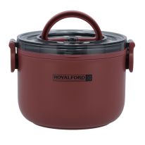 Royalford Single Layer Round Lunch Box, Stainless Steel Inner, RF11104 | 1000ml Food Storage Container with Individual Compartments | Durable Leak-Proof Eco-Friendly