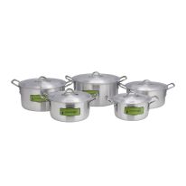 Royalford Cooking Pot Set with Steel Handle, RF11204 | Non-Stick Aluminium Cookware Set | Evenly Heating Base | Casseroles with Lids