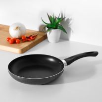 Royalford 24 CM Aluminum Fry Pan- RF11858| Strong Aluminum Body With Non-Stick Coating And Bakelite Handle| Compatible With Hot Plate, Halogen, Ceramic And Gas Stovetops| Perfect For Frying, Sauting, Tempering| Black