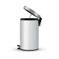 Royalford 12 liter Stainless Steel Pedal Dustbin- RF12091/ Step On Pedals, Iron Handle, Plastic Base, for Waste Disposal, with Removable Inner Bucket/ Trash Can for Home, Office, Bathroom, School, Restaurant/ Slow Closing Lid and Hands Free Opening/ Silve