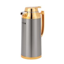 Royalford 1.6 L (54.0 oz) Vacuum Flask- RF12124| With Pink Glass Inner and Stainless Steel Outer Body| Keeps Your Drinks Hot or Cold, Asbestos-Free and Hygienic| Leak-Proof and Portable Design| Suitable for Indoor and Outdoor Use| Silver and Golden