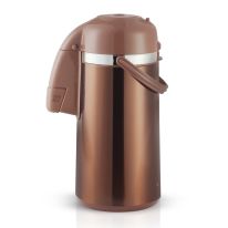 Royalford 3.5 L Thermic Airpot Flask with Double Wall Vacuum Insulation- RF12134/ 360-Degree Rotating Base, Asbestos-Free Glass Inner/ Keeps the Drink Hot for 18 Hours and Cold for 24 Hours/ Suitable for Indoor and Outdoor Use/ Brown