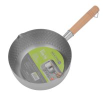 Royalford 20 CM Stainless Steel Snow Pot- RF12261| Stylish Design with Hammered Mesh Pattern and Wooden Handle| Saucepan Perfect for Making Sauces, Reducing, Browning, Sauting, Etc., Induction Compatible | Silver