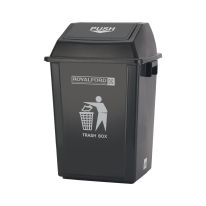 Royalford 40L Dustbin- RF12399| Pedal Bin for Waste Disposal, Trash Can for Trash Can for Hospitals, Restaurants, Societies, Parks, Malls, Etc.| Premium Quality Plastic Bin and Push Lid| Black