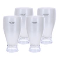 Royalford F1954AG4 400ml Acrylic Glass 4Pcs Set, 4pieces - Water Cup Drinking Glass |Dishawaher Safe| Curved Surface comfortable Handling Ideal for Party Picnic BBQ Camping Garden