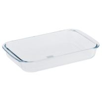 Royalford RF2696-GBD Borosilicate Glass Square Roaster, Casserole Baking Dish, Glass Oven Proof Cooking Dish, Oven Safe Bakeware