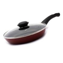 Royalford RF2951 Frying Pan, 24 cm - Aluminum Non-Stick Fry Pan - Ergonomic Handle - Saute Pan/Deep Frying Pan with Glass Lid - Suitable for Multiple Hob Types - Ideal for Frying Sauting Stir Frying