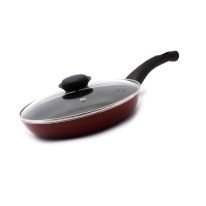 Royalford RF2953 Frying Pan, 28 cm- Aluminum Non-Stick Fry Pan | Ergonomic Handle | Saute Pan/Deep Frying Pan with Glass Lid | Suitable for Gas Hob | Ideal for Frying Sauting Stir Frying
