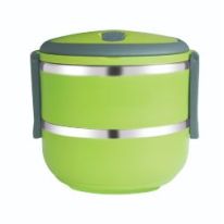 Royalford RF4673 Double Layer Lunch Box - Leak-Proof & Airtight Lid Food Storage Container - High-Quality Stainless Steel Inner, Non-Toxic and Extended Fastening Lid Design - Portable & Dishwasher Safe