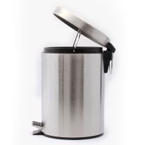 Royalford RF5125 5L Kitchen Pedal Trash Bin | Stainless Steel Rubbish Bin with Soft Close Lid, Foot Pedal, Flat Lid & Strong Plastic Inner Bucket | Fingerprint Proof & Rust Resistant |Odor Free & Hygienic