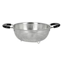 Royalford RF5405 Stainless Steel Micro-Perforated Colander - 28.5 CM Professional Colander for Food Fruit Vegetable & Pasta - Strainer with Heavy Duty Bakelite Handles & Self-draining Solid Tripod Ring Base