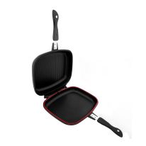 Royalford RF5515 Double Grill Pan, 32 cm - Die-Cast Double Sided Non-Stick Griddle Pan - Foldable Flipping Grill Frying Pan - Camping Cookware Steak Grill Saucepan - Ideal for Grill Fry Roast Steam