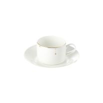 Royalford Tea Cup & Saucer, 12 Pcs - Tableware Ivory White China Porcelain Coffee Cup and Saucer Set, Modern Style Cup & Saucer Set, Service for 6