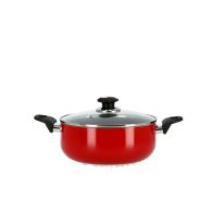 Royalford RF6440 Non-Stick Ceramic Casserole with Glass Lid 24 cm- Durable Non-stick Coating, High-Quality Construction with Comfortable Resistant Handle | Non-Stick Dish for Gas, Induction & Ceramic Hobs