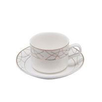12Pcs Porcelain Cup & Saucer - Made up of Highly Durable Material for Regular Use with Heat Resistant Handles | Ideal for Tea, Coffee Royalford RF7287