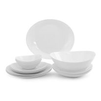 Royalford 26Pcs Opal Ware Dinner Set - Plain Design Plates, Bowls | Comfortable Handling | Dishwasher Safe | Perfect for family everyday use, & family Get- Together, Restaurant, Banquet & More