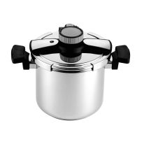 Stainless Steel Pressure Cooker, Safety Valve, RF7603 - Lightweight Home Kitchen Pressure Cooker with Lid, Easy Grip Handle, Pressure Control Valve, Easy Lock Lid