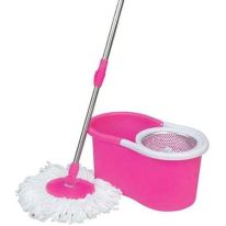Royalford RF7709 Mop and Bucket Set - Portable Modern Spin 360 Degree Spinning Mop Bucket Home Cleaner| Extended Easy Press Stainless Steel Handle and Easy Wring Dryer Basket for Home Kitchen Floor Cleaning