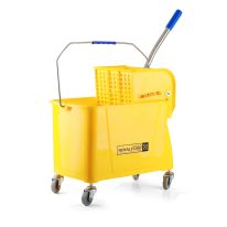 Royalford RF7722 Professional Mop Wringer, 24L | Cleaning Mop Bucket with Wringer and Heavy Duty Wheels, Durable Broom and Dustpan Set, Essential Cleaning Products
