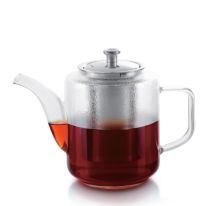 Royalford RF8262 Glass Tea Pot with Stainless Steel Strainer - 960ML, Detachable Infuser, Ideal for tea, coffee, milk, herbal tea, flower tea, and more