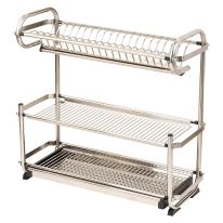 Royalford RF8294 3-Tier Dish Rack | Kitchen Dish Drainer Drying Rack, Multi-Purpose Draining Board with Drip Tray, Durable and Easy to Assemble