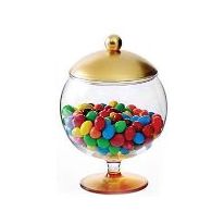 Royalford 14 cm Acrylic Round Candy Bowl with Lid - Portable Candy Sweet Jar Covered Sugar Bowl Small Decorative Cookie | Freezer & Dishwasher Safe | Ideal for Chocolates, Candy, Cookies & More