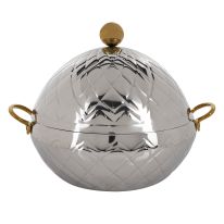 Royalford 1.5L SS Mughal Dome Hot pot - Insulated Serving Pot with Lid | Comfortable Handle | Ideal Catering, Storage Saver for Everyday Use | Keeps Food Warm or Cold (Silver)