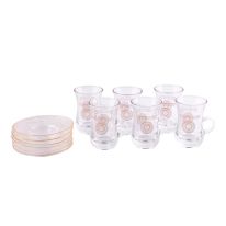 Tea Cups with Saucer, 12 Pcs - Made up of High Quality Glass for Regular Use | Ideal for Tea, Coffee, Latte, Cappuccino or Espresso Cup with Saucer | Tea Glass Set of 12 Pcs (Laya)