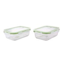 Royalford 600ml 2Pcs Glass Meal Prep Container - Reusable, Airtight Food Storage Tray with Snap Locking Lids | Microwavable, Freezer & Dishwasher Safe| Ideal for Cooking Serving Storing Freezing Roasting