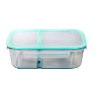 Royalford RF8817 1500 ML Glass Meal Prep Container | Reusable, Airtight Food Storage Box with 2 Compartments | Microwavable, Freezer, Oven & Dishwasher Safe | Use for Storage Food Container Bento Lunch Box