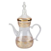 Royalford Salwa Glass Tea Pot Coffee / Tea Pot White HeavyDuty Durable Material Prevent Breakages | Thick wall keep Hot/Cold for Long Time | Ideal for Serving in Home, Office, Parties & More