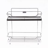 Royalford RF914-BR 2 Tier Kitchen Rack - Rust Free Stainless Steel Counter-top Organizer Holder Rack for Spice Jar, Can, Bottle and more | Organizer Shelf Holder for Home Kitchen Bathroom Countertop Storage