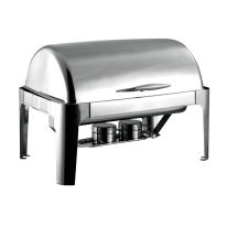 Royalford 9L Stainless Steel Chef Dish - Stainless Steel Chafer Full Size Rectangular Chafers | Lid with Comfortable Handle | Ideal for Catering Buffet Warmer Set with Folding Frame 640X440X450MM