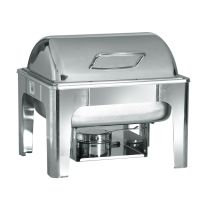 Royalford 9 Litre Stainless Steel Chef Dish - Stainless Steel Chafer Full Size Rectangular Chafers | Lid with Comfortable Handle | Ideal for Catering Buffet Warmer Set with Folding Frame 370x350x345mm
