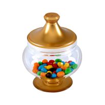 Royalford RF9516 17x24 cm Candy Storage Box with Lid - Portable Candy Sweet Jar Covered Sugar Bowl Small Decorative Cookie | Transparent Body | Ideal for Chocolates, Candy, Cookies & More
