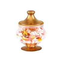 Royalford RF9517 Candy Storage Box with Lid 16.5x21 cm - Portable Candy Sweet Jar Covered Sugar Bowl Small Decorative Cookie | Transparent Body | Ideal for Chocolates, Candy, Cookies & More