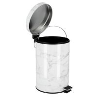 Royalford RF9581 5L Marble Design Dust Bin - Portable Light Weight Household Round Rubbish Bin with Ergonomic Design & Compact Lid | Comfortable Handle| Perfect for Bathroom, Kitchen, Office & More