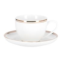 Royalford RF9653 12 Pcs New Bone Cups with Saucer Set 8.8*7Cm - Made up of High-Quality Material for Regular Use Heat Resistant | Dishwasher Safe | Ideal for Tea, Coffee, Latte, Cappuccino or Espresso (200 Ml)