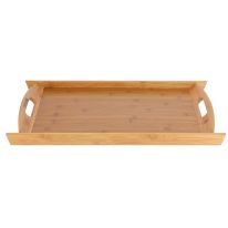 Bamboo Tray -Serving Platters/Breakfast Tray - Lightweight, Eco-Friendly & Durable - Perfect for Bed Breakfast Tea Serving Tray - Multi-Functional Serving Tray with Handles (45x29x4.8 Cm)