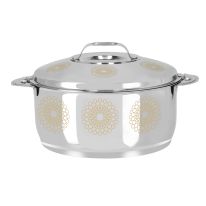 Royalford Salwa Double Wall Stainless Steel Hot Pot 4000ML - Portable Extra Deep Hot Pot | Serving Dishes with Lids | Twist Lock | Hot Food Storage & Warmers Pots| Storage Saver for Everyday Use