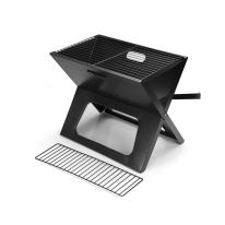 Royalford RF9764 Foldable BBQ - Portable Charcoal Barbecue Grill, BBQ Grill Iron Foldable Barbecue Smoker Grill Barbecue Desk | Air Vent | Comfortable with Grip Handle | Perfect for Camping Picnic Outdoor